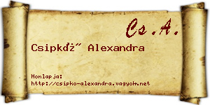 Csipkó Alexandra névjegykártya